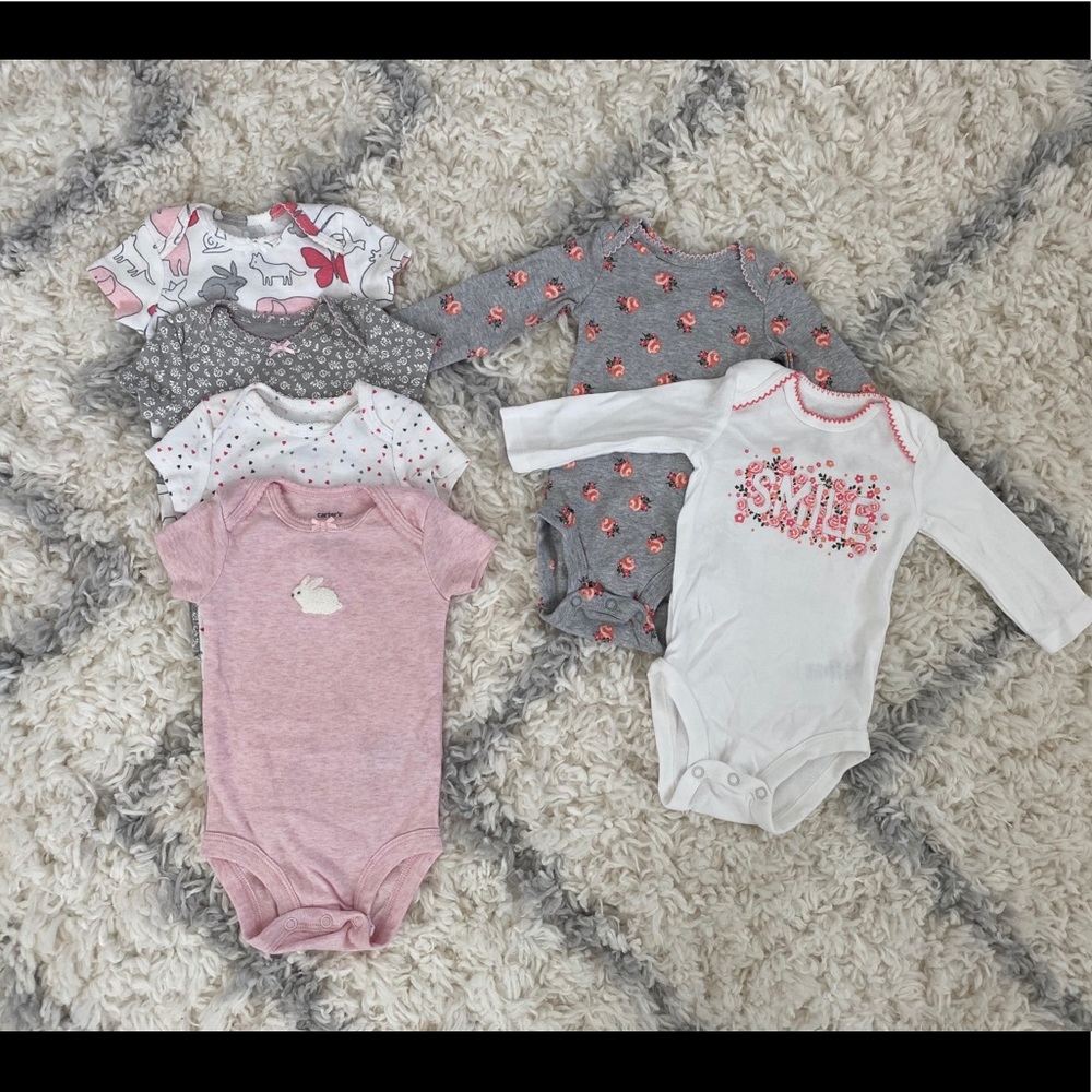 Carters three month baby girl onesies
